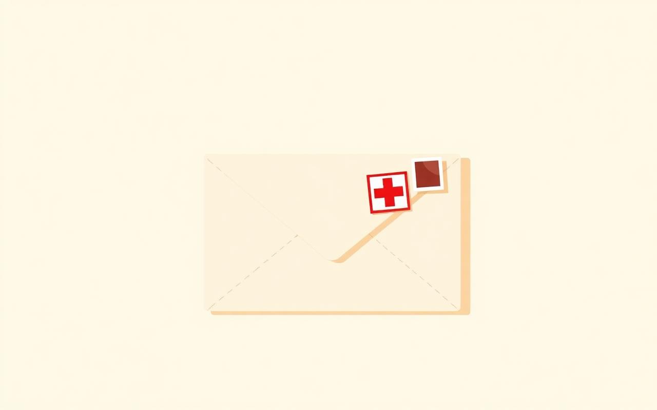 Stilisierter Briefumschlag mit Schweizer Kreuz — Symbolbild Kündigung Krankenkasse