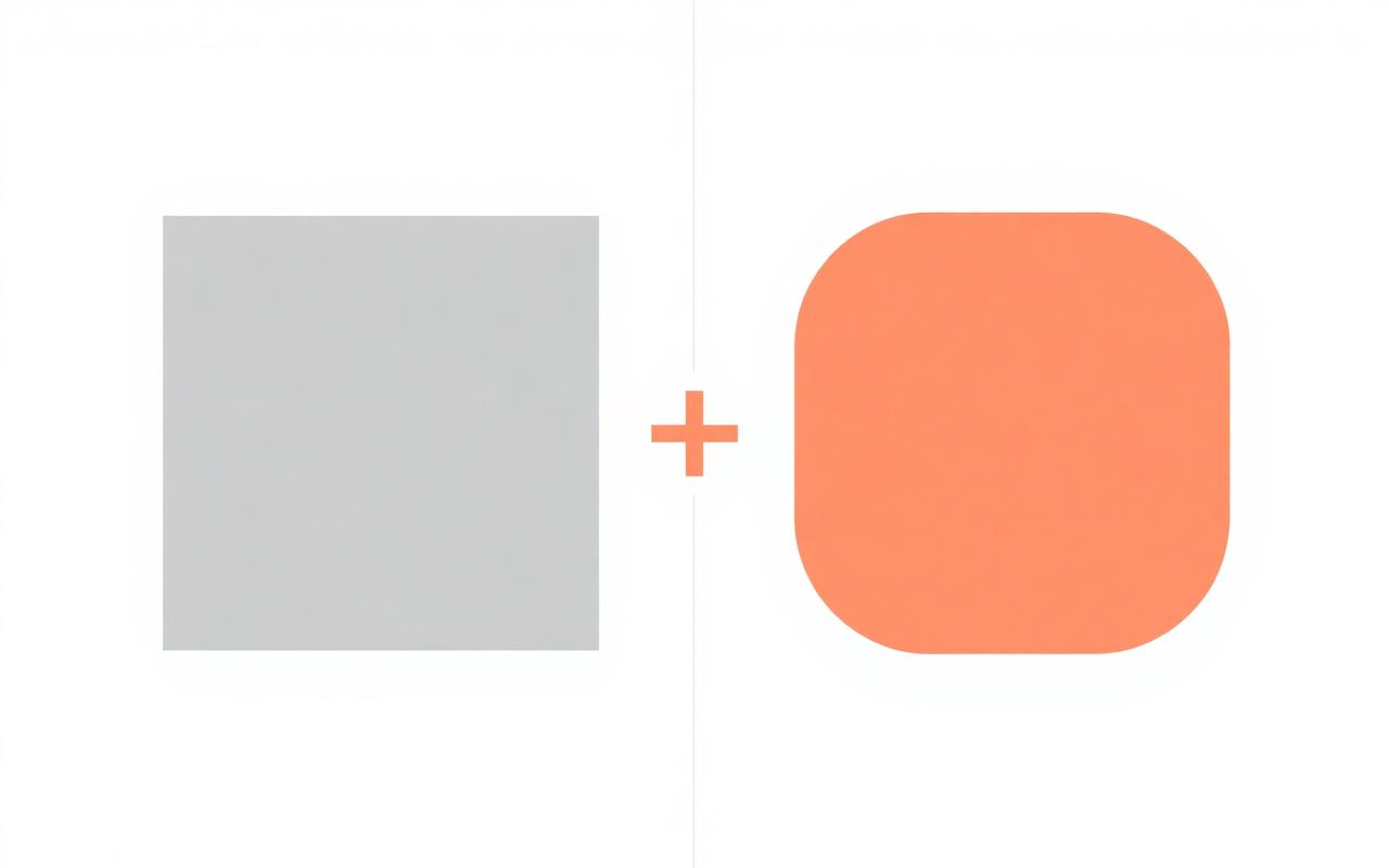 Zwei geometrische Formen nebeneinander — Symbolbild Vergleich priminfo und primakasse